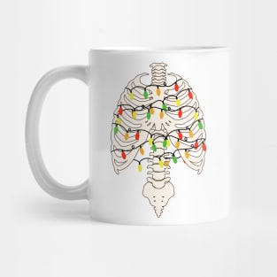 Skeleton in Christmas Lights Mug